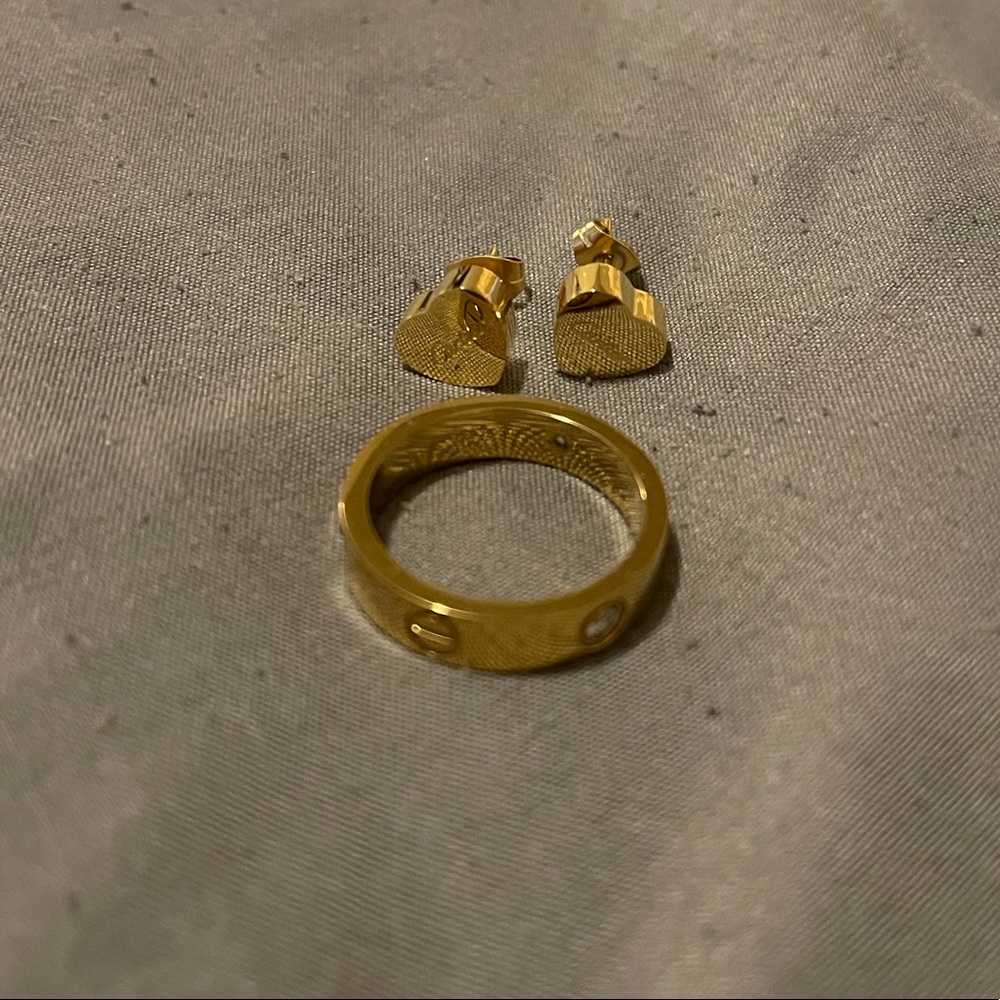 Brand new ring and earring set